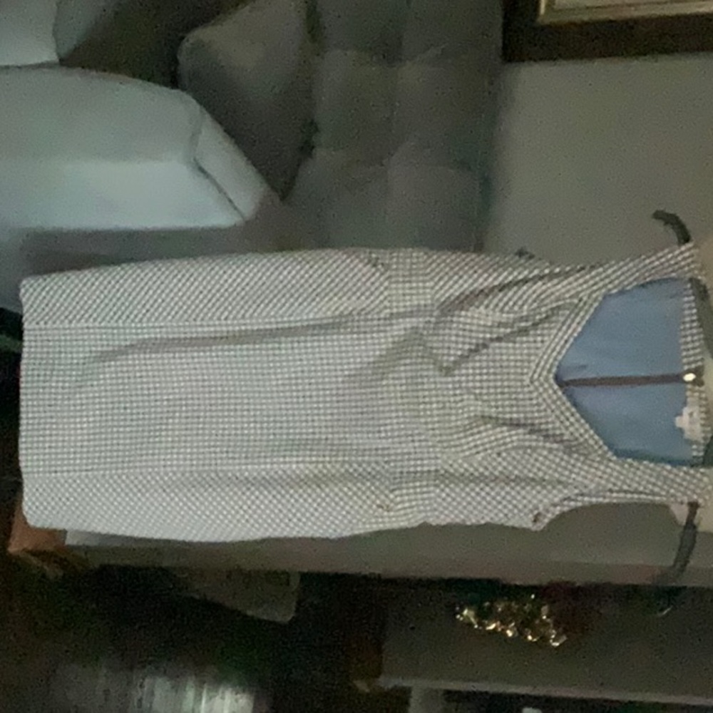 profession, stylish sleeveless small checked dress